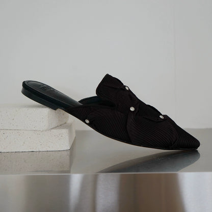B-FEI rhinestone flat pointed toe slippers-YUJIRO.