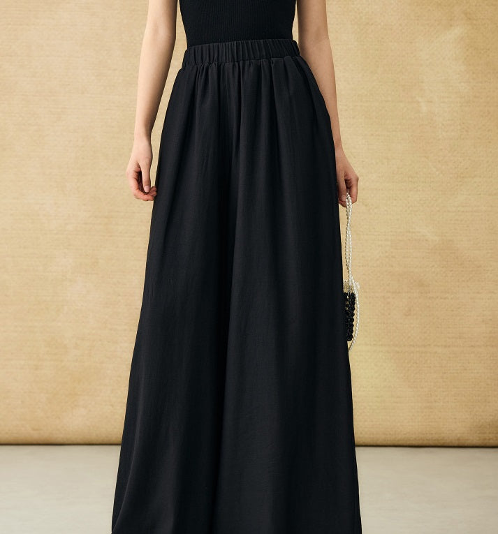 HECO Acetate High Waist Wide-leg Pants - TREY.