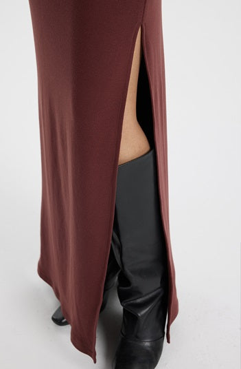 TINY IN lace-up cut-out waist slit maxi dress-MOTO