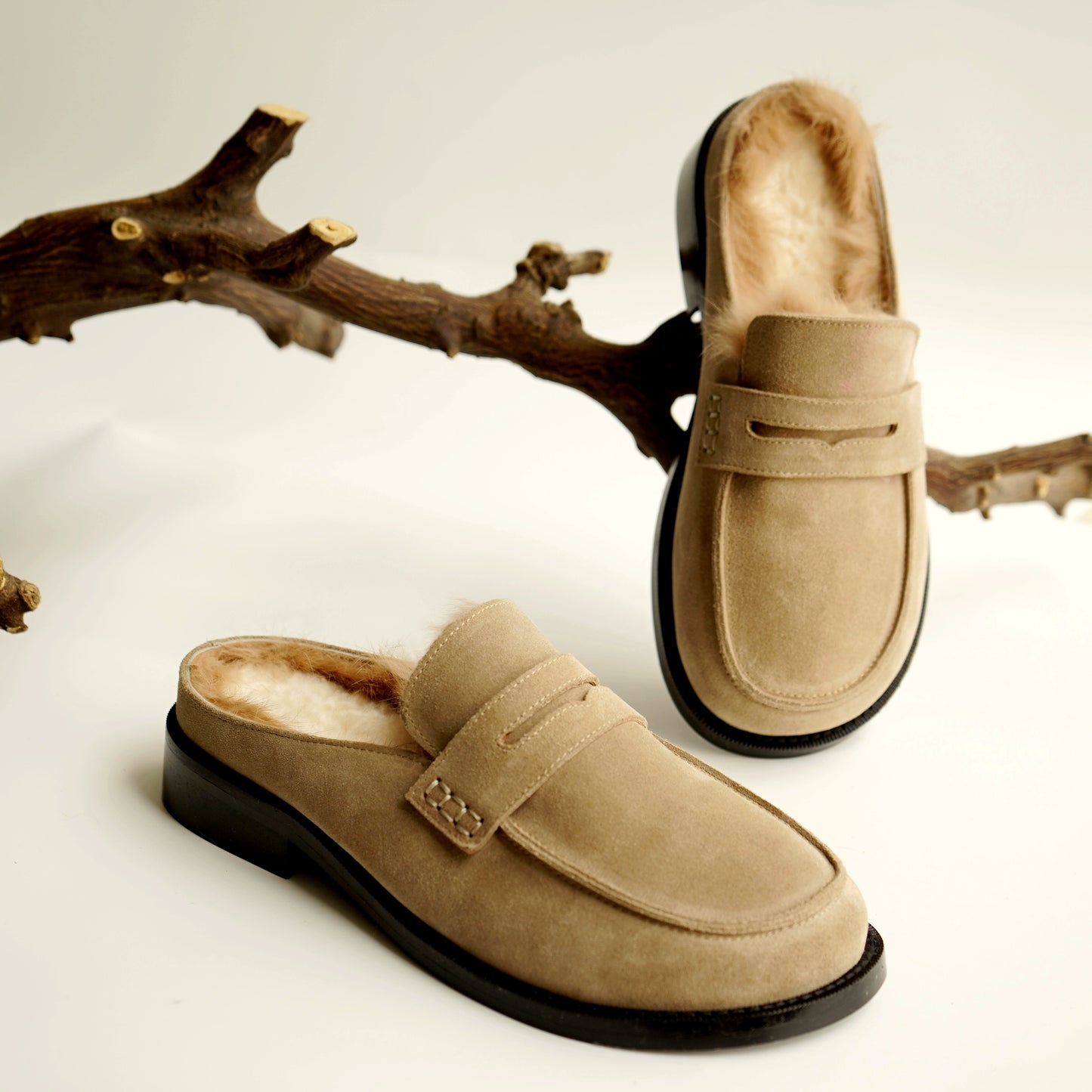 B-FEI single  leather casual flats shoes-PIE.