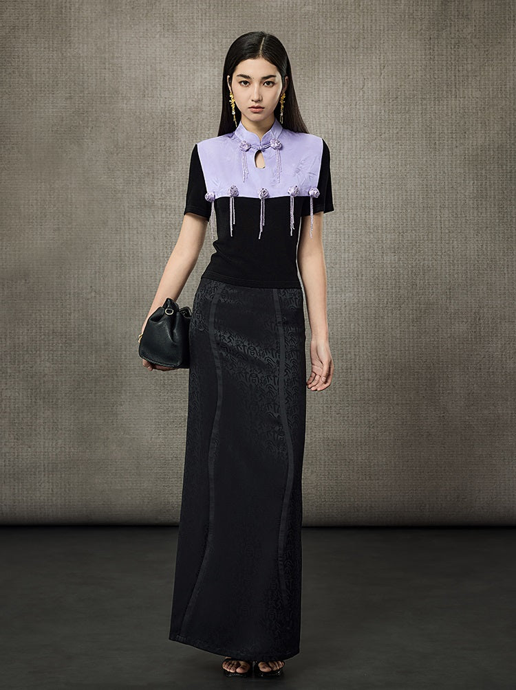 HECO Rose Crystal Tassel Shawl Women's Top - SURROUND.