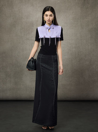 HECO Rose Crystal Tassel Shawl Women's Top - SURROUND.