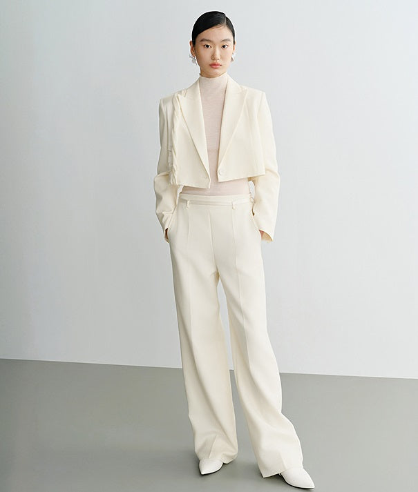 COMME MOI Lu Yan designer's new wool slimming wide-leg pants - ZARIA.