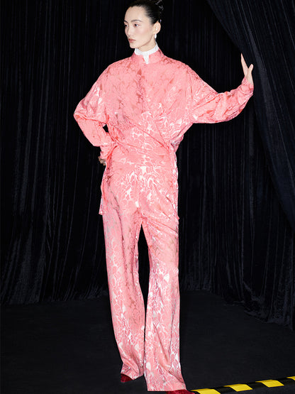 M essential Mackay designer fat jacquard wrapped around two stand-up collared shirts - LIGHT.