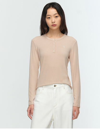 COMME MOI Lu Yan designer new women's Henry collar wool base T-shirt - PRIDE.