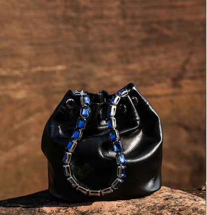 IUBALLET diamond-encrusted chain bucket bag - PRETTY.