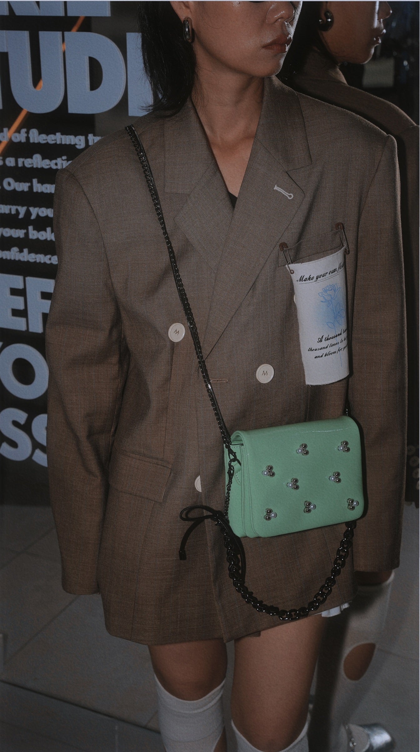 IUBALLET Leather Pearl Chain Crossbody Small Bag - BENSON.