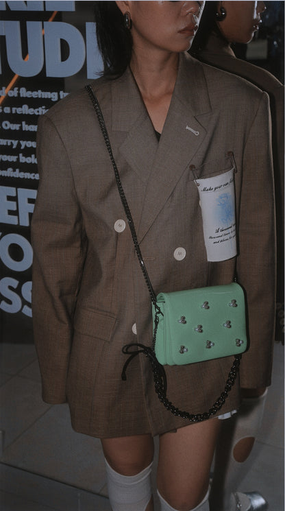 IUBALLET Leather Pearl Chain Crossbody Small Bag - BENSON.