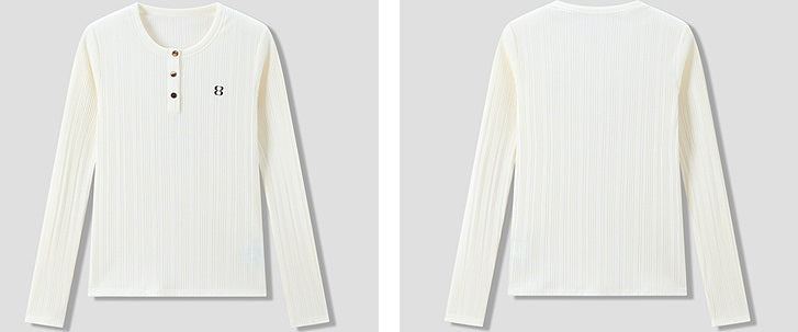 COMME MOI Lu Yan designer new women's Henry collar wool base T-shirt - PRIDE.