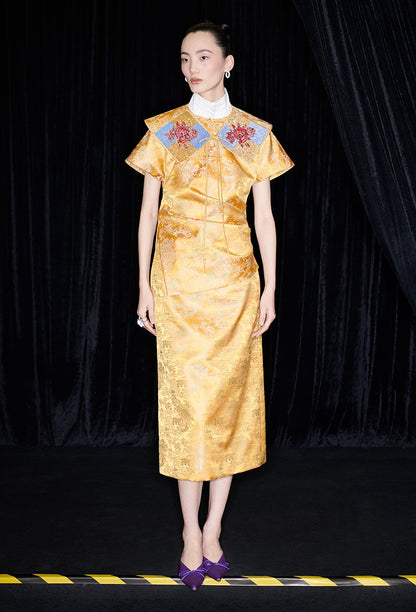 M essential Mackay designer Tan-e jacquard tile beads decorative collar - THANKS.