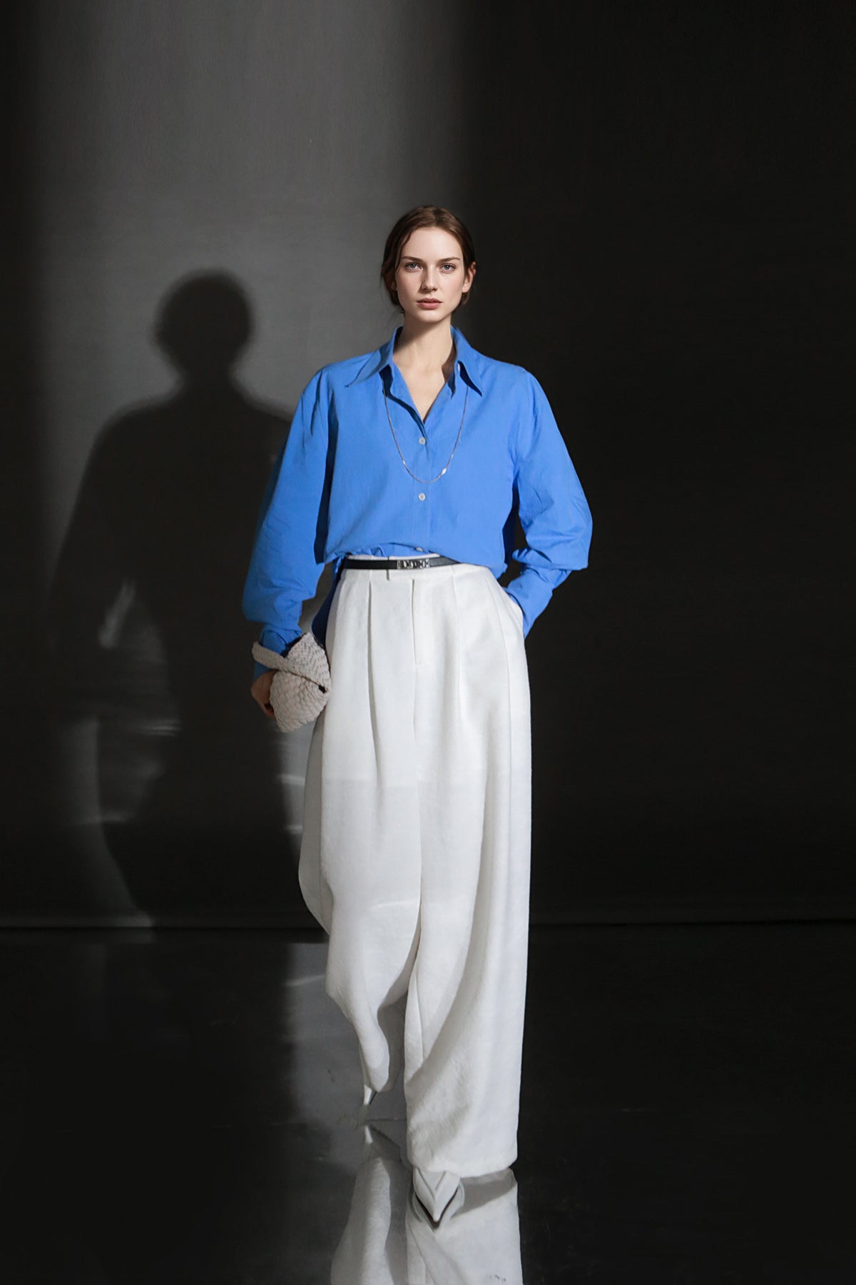 PIAOIN minimalist silhouette commuter shirt oversize versatile loose luxury -COX.