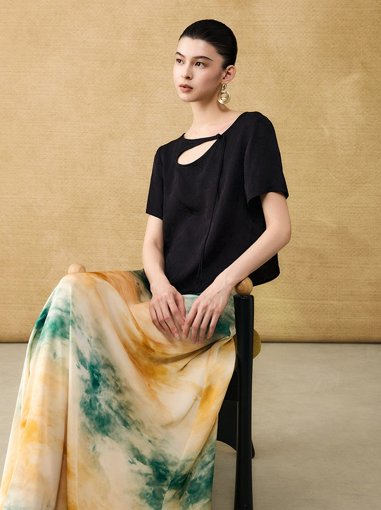 HECO Chinese style hollow fringe disc buckle short top - MASTER.