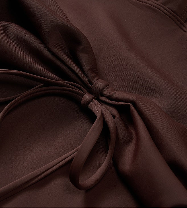 COMME MOI  sexy lace-up big backless one-piece swimsuit - ELINA.