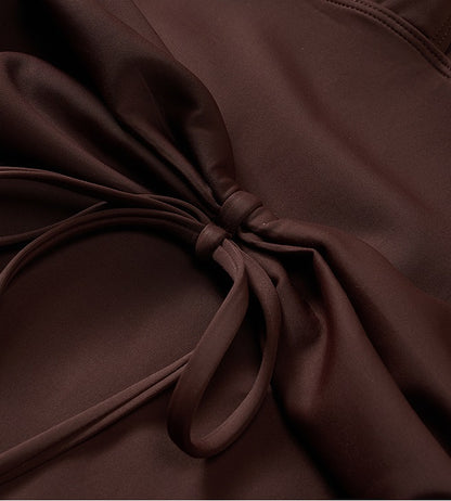 COMME MOI  sexy lace-up big backless one-piece swimsuit - ELINA.