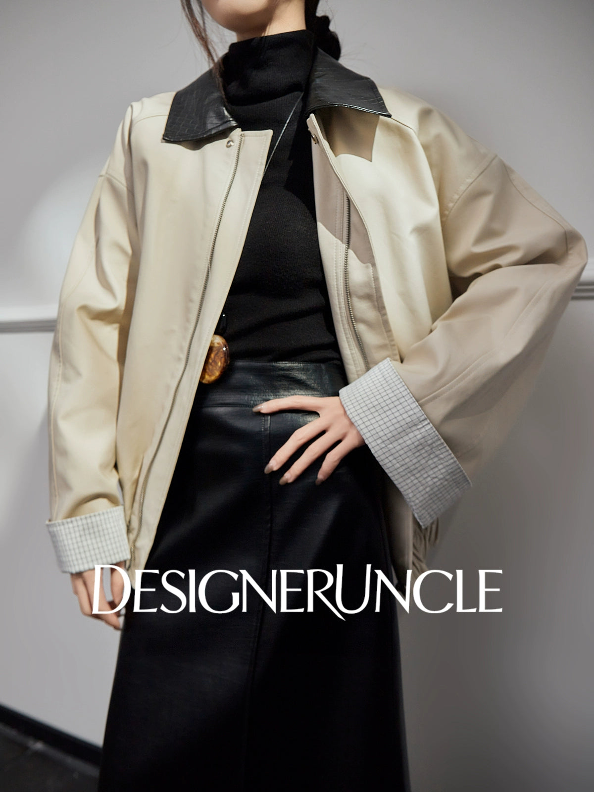 DGU Beige jacket light luxury design sense retro trend niche casual top - TSWR.