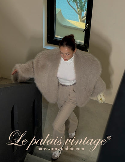 Le Palais Vintage  fur coat woolen trousers-DIOR