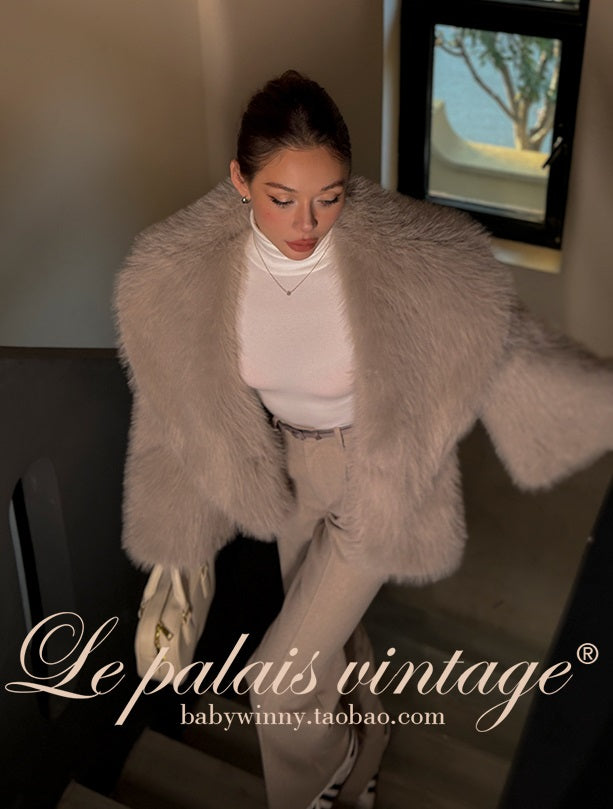 Le Palais Vintage  fur coat woolen trousers-DIOR