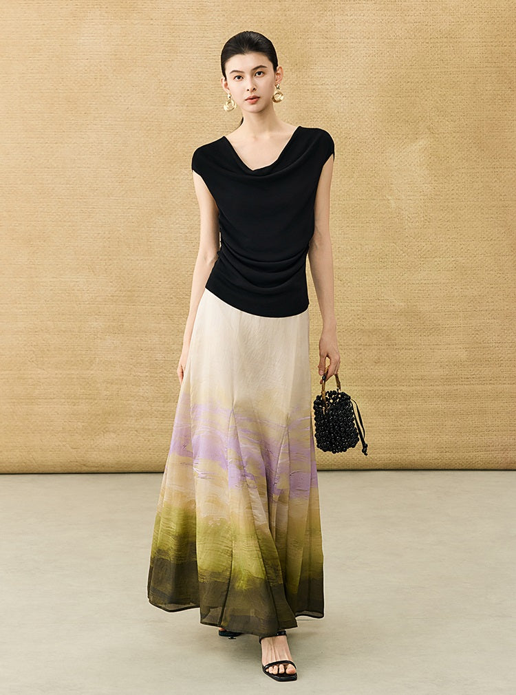 HECO Chinese style swing collar sleeveless knitted sweater T-shirt - HEART.