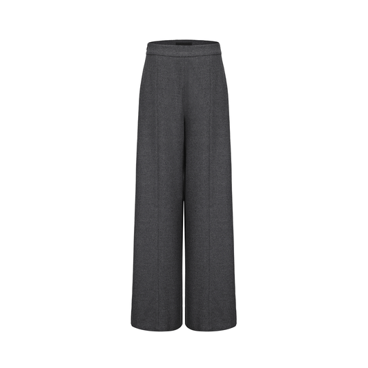 ATELIER MISS LU Sheep Wool Blend Wide-Leg Suit Pants - ISAN