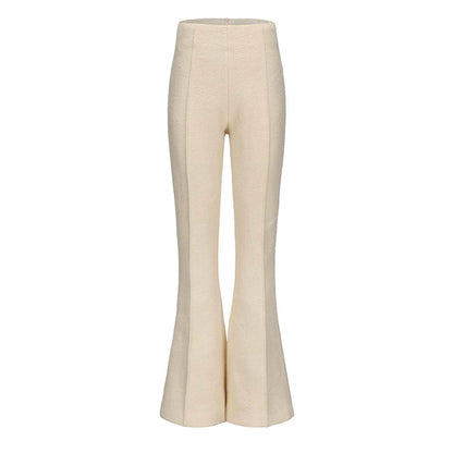 ATELIER MISS LU Fall-Winter Warm Sheep Wool Knitted Flared pants - LOVE.