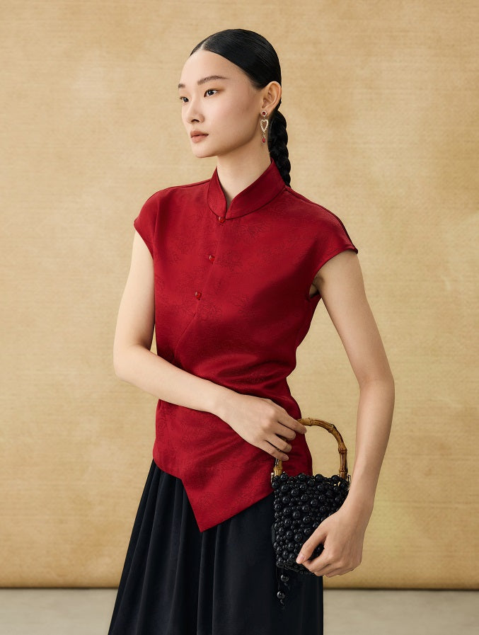 HECO Chinese Style Improved Small Stand Collar Shirt - HEAT .
