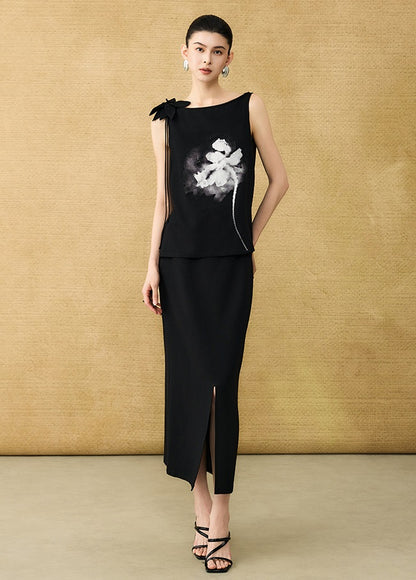 HECO Chinese hollow twisted summer simple commuter straight slit skirt - SWUM.