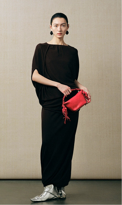 ZHUCHONGYUN irregular shirring loose knitted top--AIHARA.