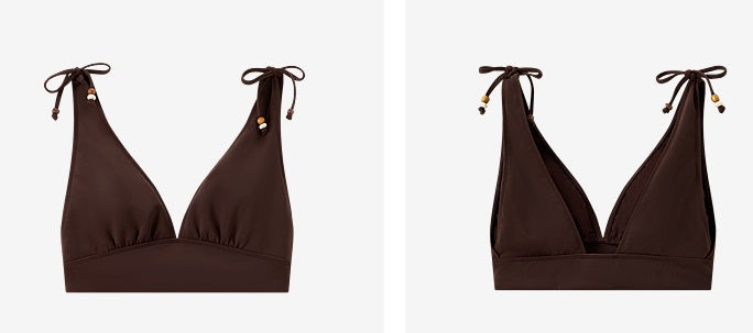 COMME MOI Lv Yan Designer Summer Women's Sexy Lace-up Beaded V-Neck Swimsuit - CAMILLE.