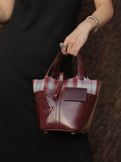 IUBALLET New Product Retro Bucket Wrap Top Layer Cowhide Bag - TEST.