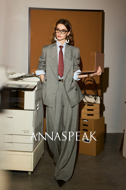 ANNASPEAK  Red wool trousers and wide-leg pants-LATAN.