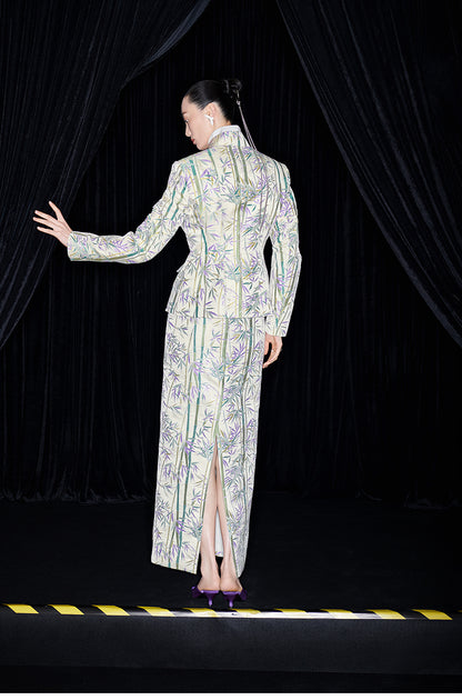 M essential Mackay designer jacquard tunic jacket pencil skirt suit set - Qizhu