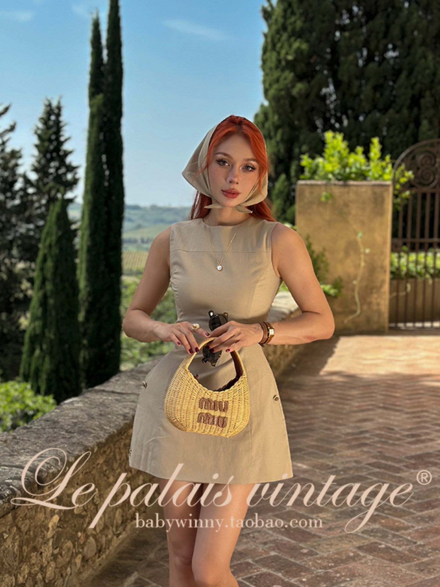 Le Palais  cotton and linen slim dress-DAN