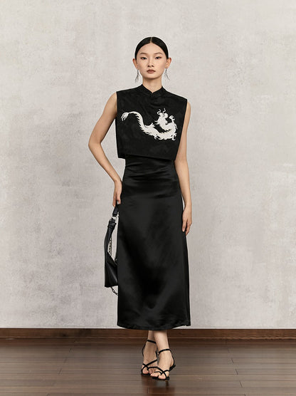 HECO cotton jacquard top short sleeveless women - adam.