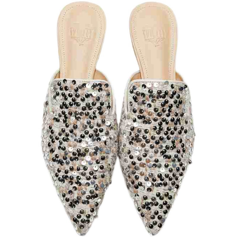 B-FEI sheepskin flat heel pointed toe slippers-HAUN.
