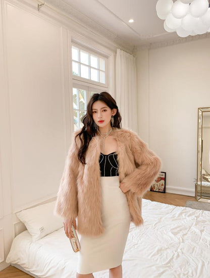 DOLLY Elegant Black and White Sleeveless Chest Wrap Bandage Midi Dress-BABE