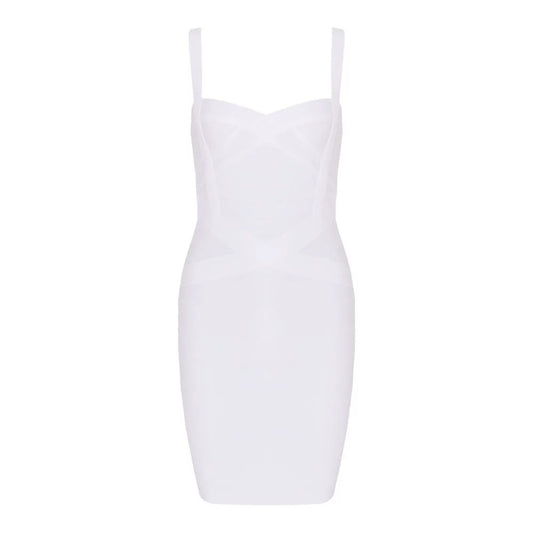 DOLLY Elegant V-Neck Sleeveless High Waist Knitted Midi Suspender Dress-PUNA