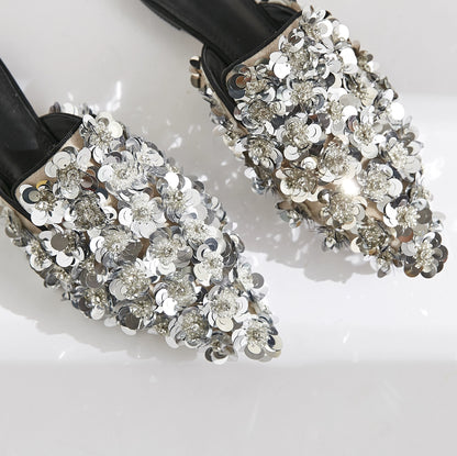 B-FEI rhinestone women's shoes glitter slippers-POOT.