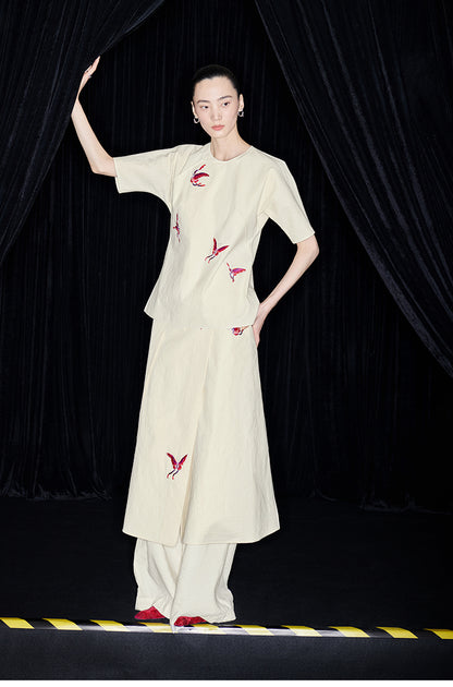 M essential Mackay designer butterfly embroidery short-sleeved top  pant skirt suit - baby.