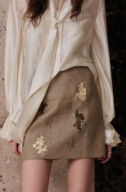 M essential Enchanting Exotic  Resort Linen Vest Chiffon Shirt-AMIRELLE.