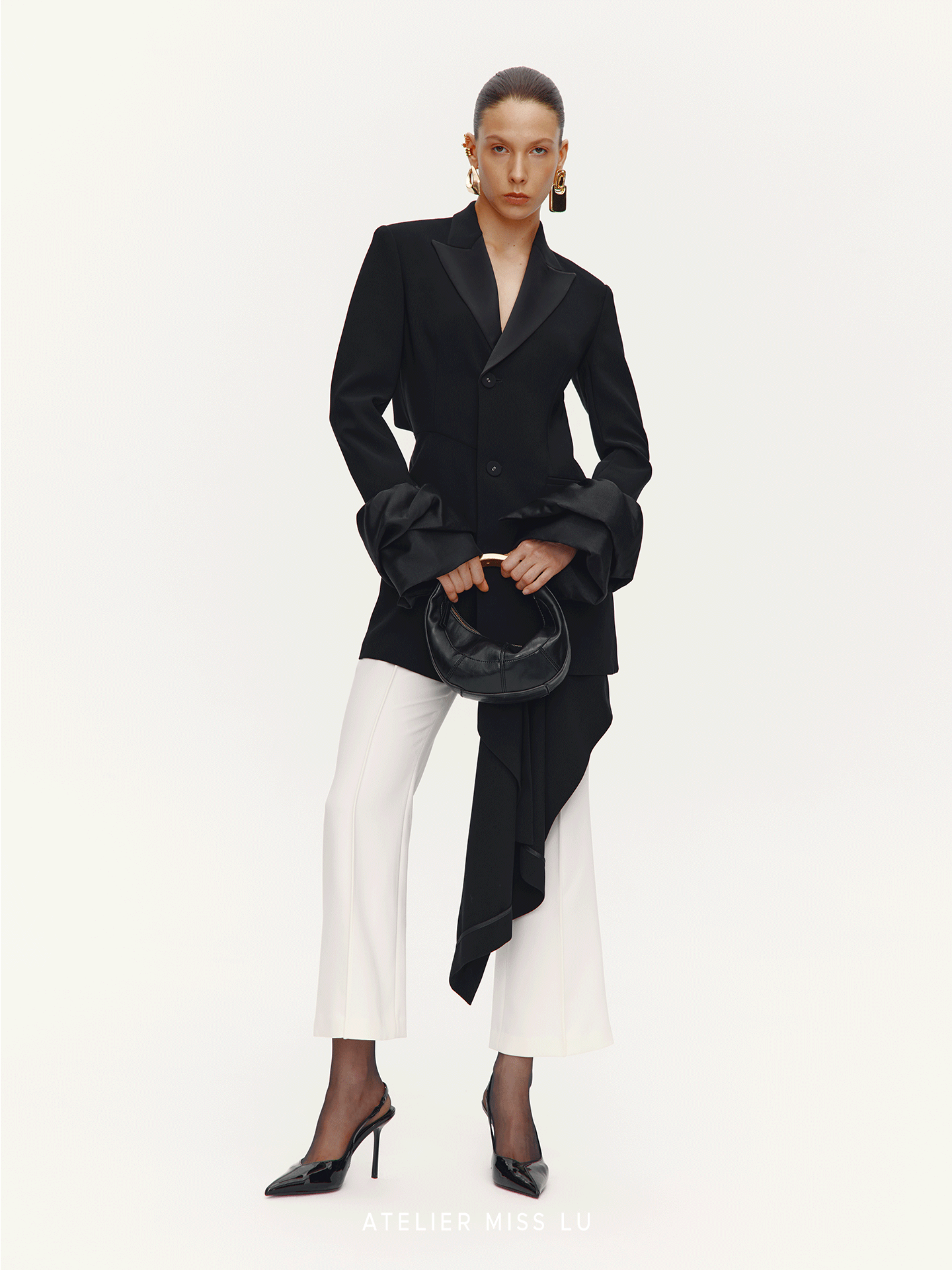 ATELIER MISS LU [Selene Rishi Trace] Versatile Neat Weila Cropped Pants - WISDOM