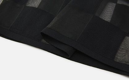 ZHUCHONGYUN summer new black spliced straight skirt--NAMIKAJE.