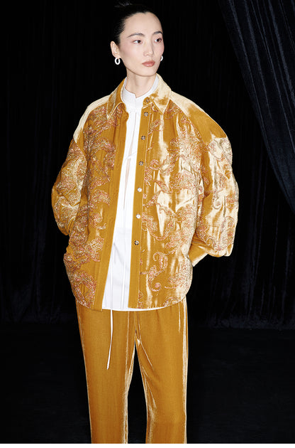 M essential Mackay designer brand Juyi velvet baggy shirt coat -  GREATFUL.