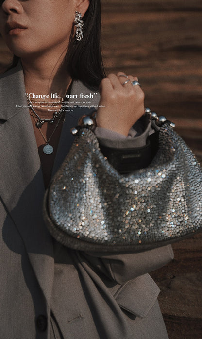 IUBALLET Beaded Chain Hobo Bag - POWER.