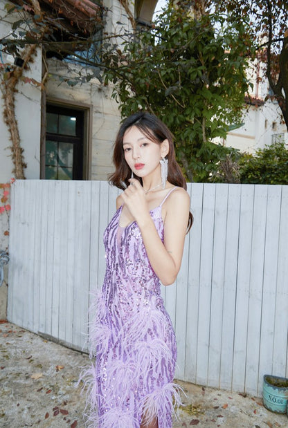 DOLLY Elegant Sleeveless Embroidery High Waist Long Fishtail Cocktail Dress-ZETA