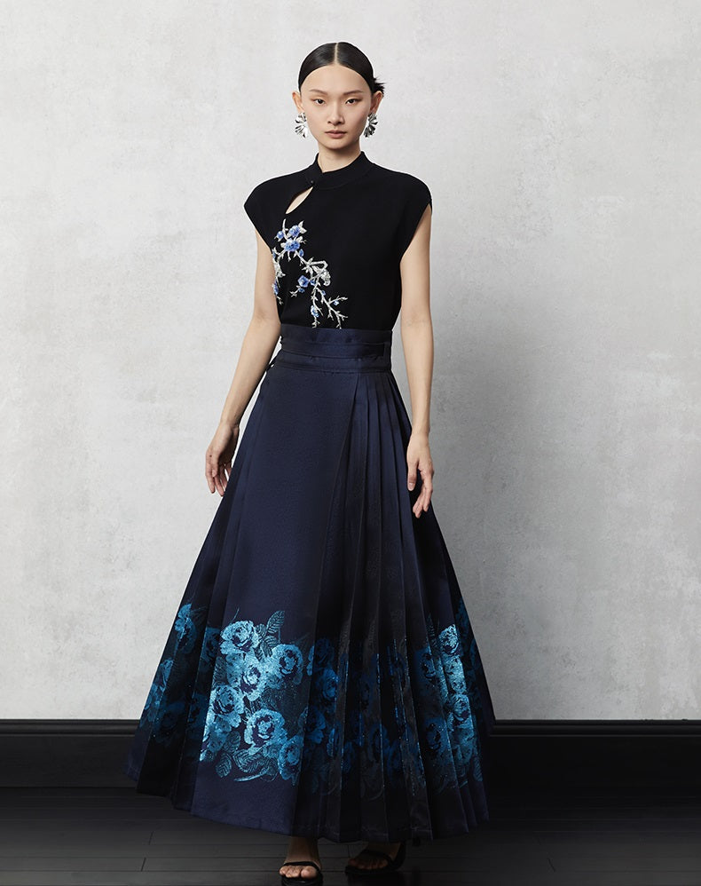 HECO Summer High Waist  Pleated Woven Gold Horse Face Skirt Woman - vaca.