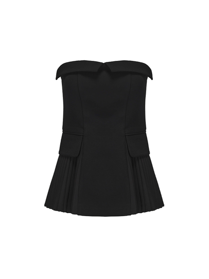 ATELIER MISS LU Fall/Winter pleated panelled A-line bandeau top - KENNY.