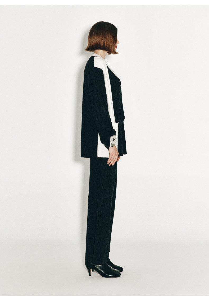 ATELIER MISS LU Fall/Winter cashmere wide-leg straight-leg Pants - MARSH