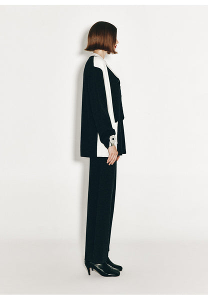 ATELIER MISS LU Fall/Winter cashmere wide-leg straight-leg Pants - MARSH