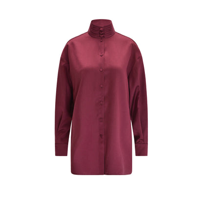 M ESSENTIAL Mackay designer brand Shun Sheng silk wool stand-up collar t shirt - LORD