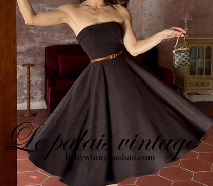 Le Palais Vintage Brown Mink Slim Jacket, Fishbone Skirt-LEE.